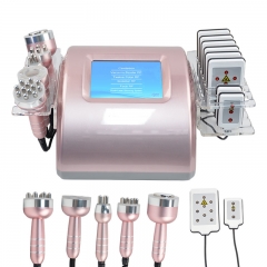 6 in 1 Golden RF Vacuum Slimming Ultrasonic Machine Weight Loss Fat Cellulite Removal Cavitation Machine