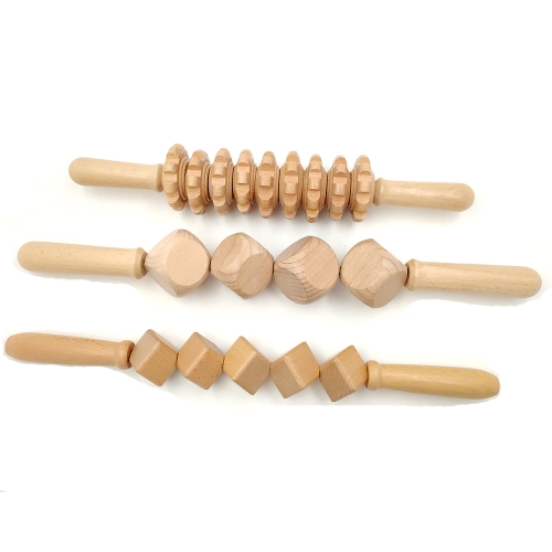 Gua Sha Slimming SPA Yoga Wooden Massage Body Massage Roller Set Tool Anti Cellulite Massager Health Relax Therapy